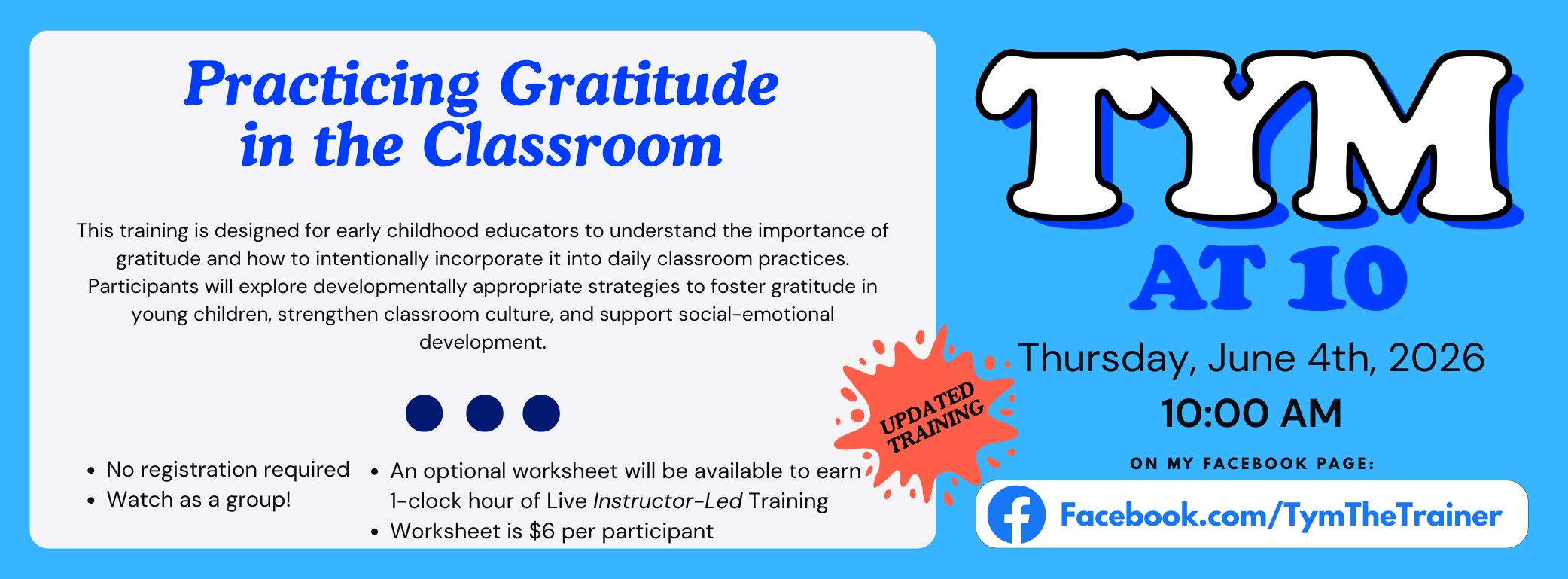 Tym at 10 Training Thu, Jun 4 2026