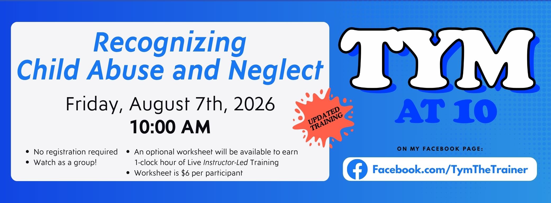 Tym at 10 Training Fri, Aug 7 2026
