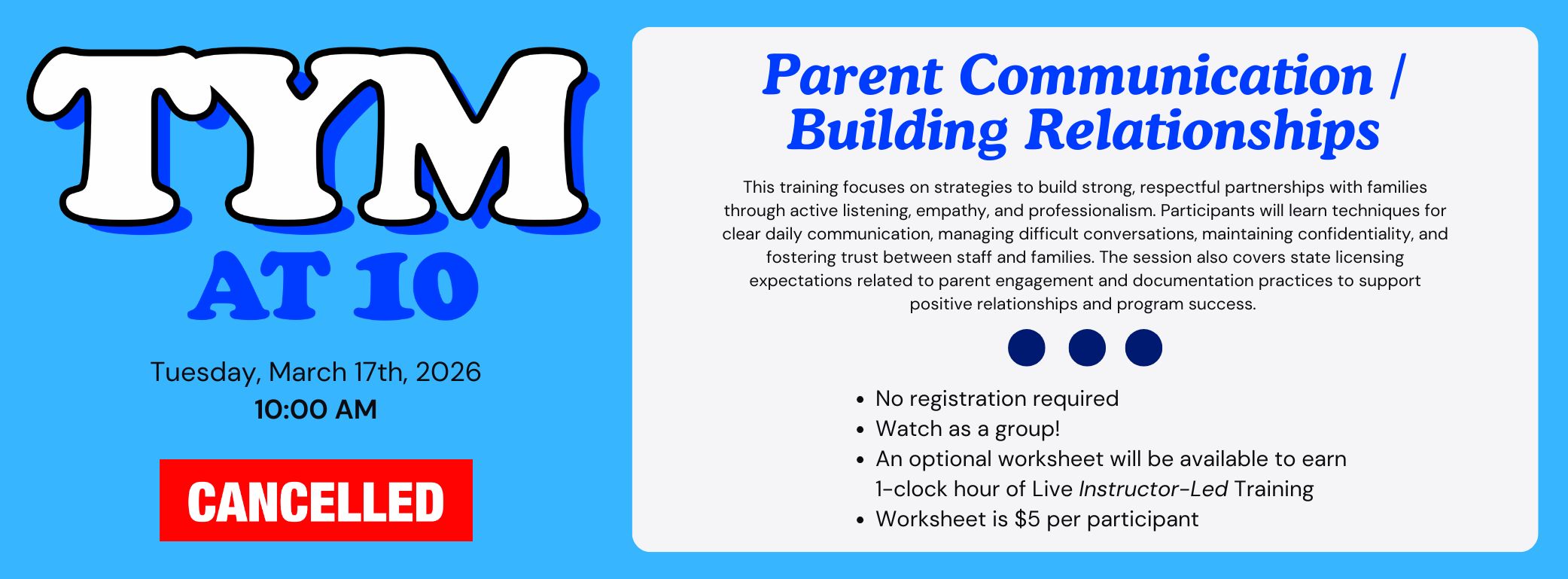 Tym at 10 Training Tue, Mar 17 2026