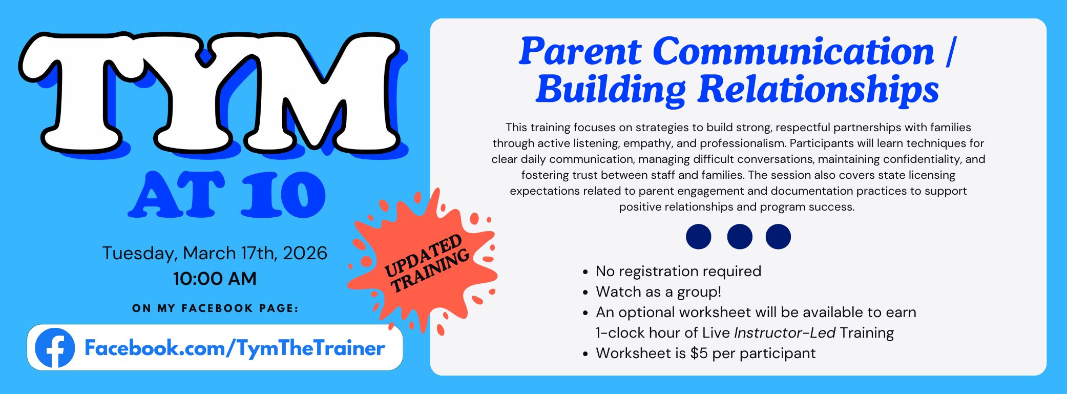 Tym at 10 Training Tue, Mar 17 2026