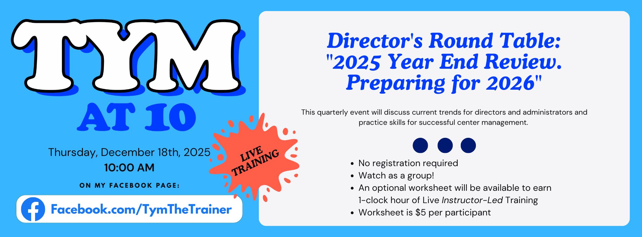 Tym at 10 Training Thu, Dec 18 2025