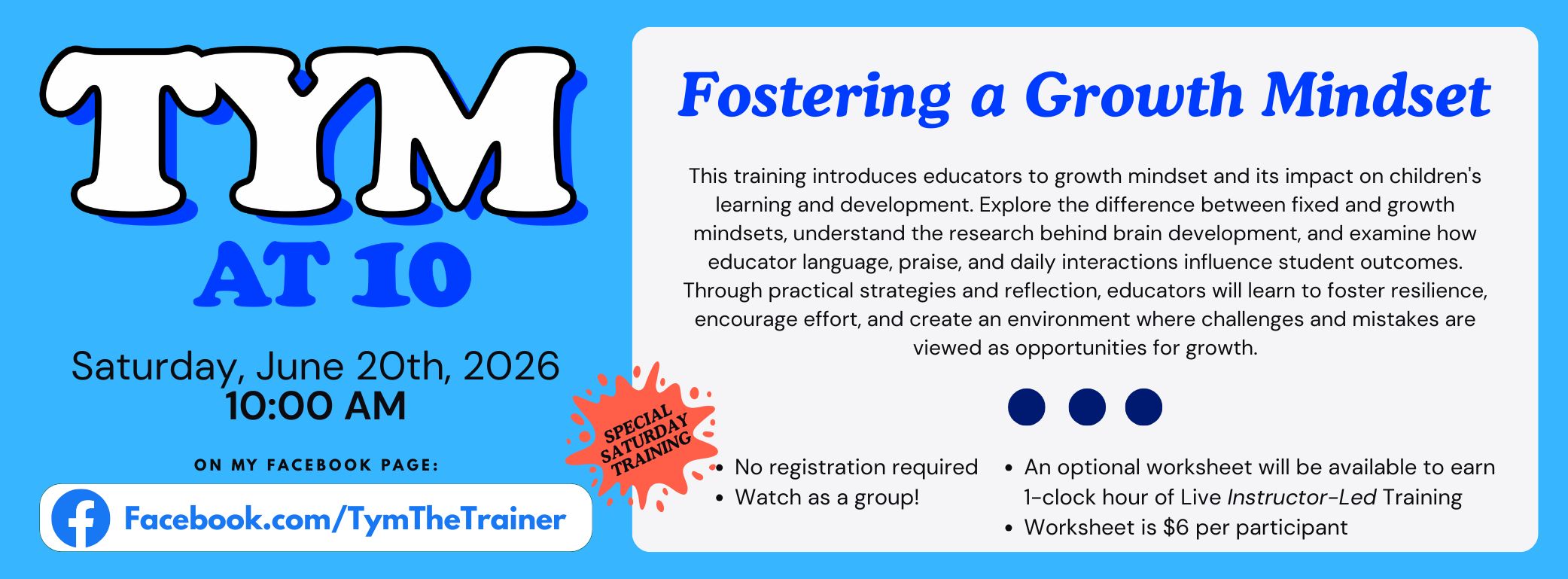 Tym at 10 Training Sat, Jun 20 2026