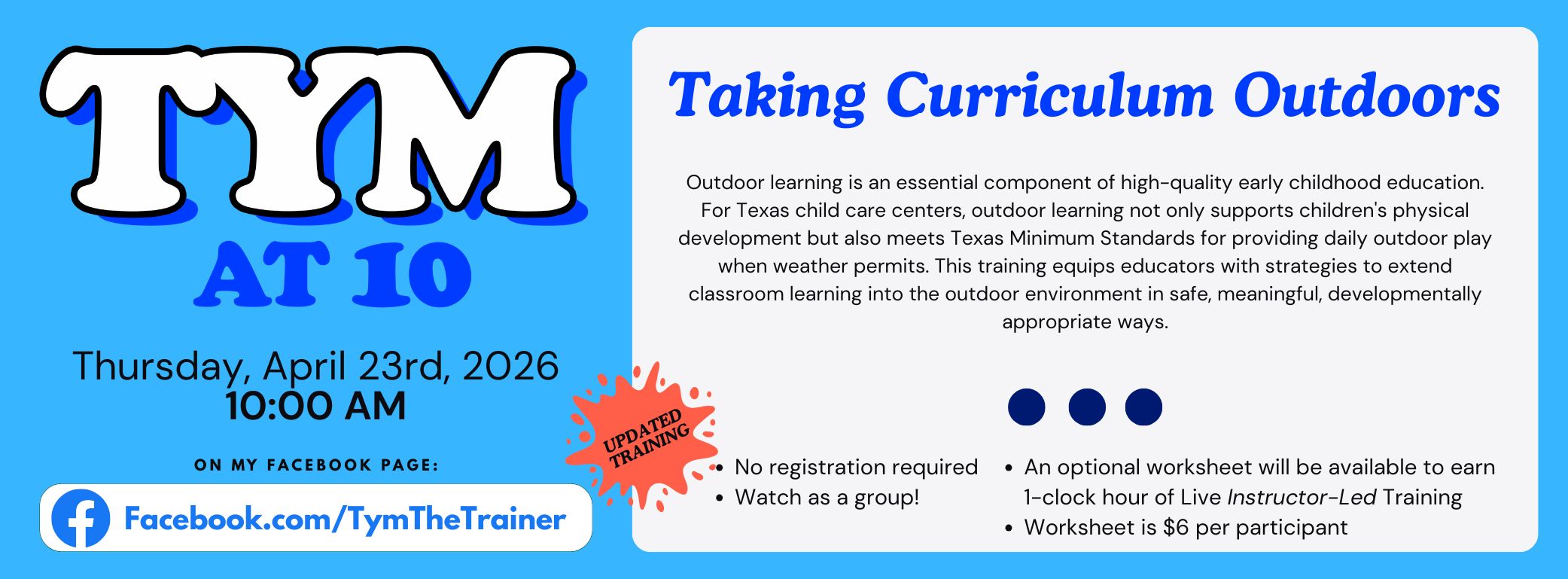 Tym at 10 Training Thu, Apr 23 2026