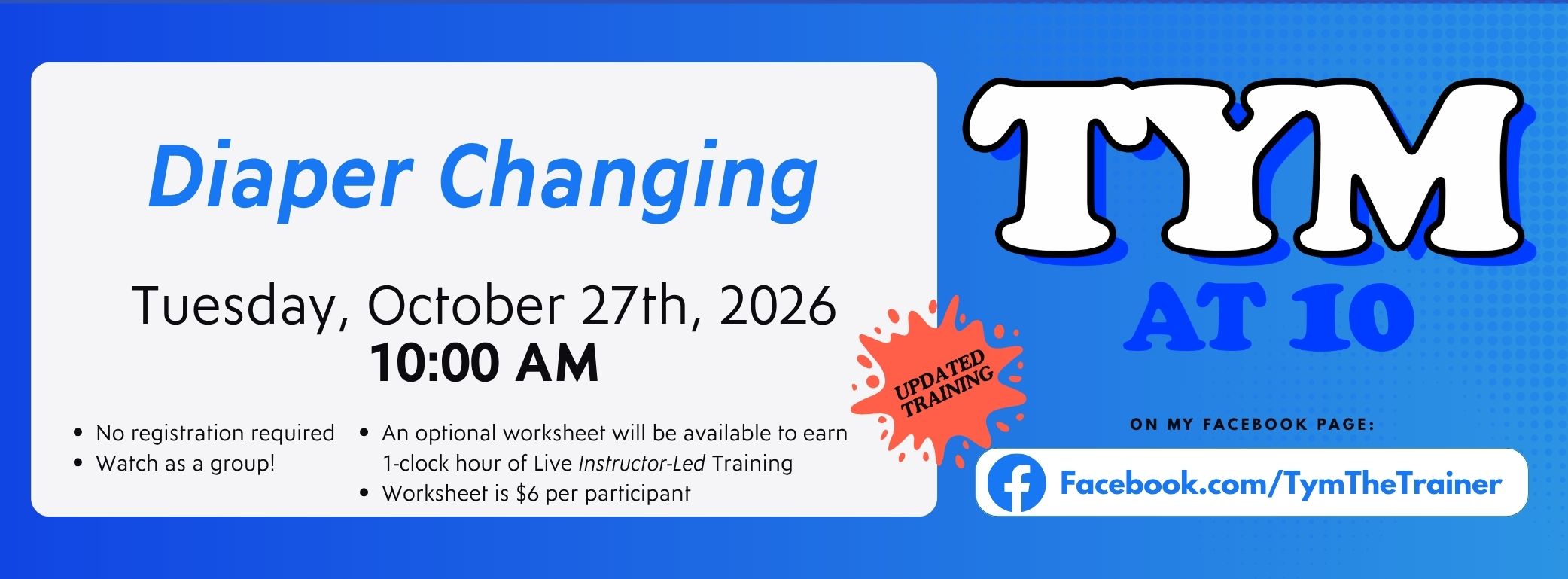 Tym at 10 Training Tue, Oct 27 2026