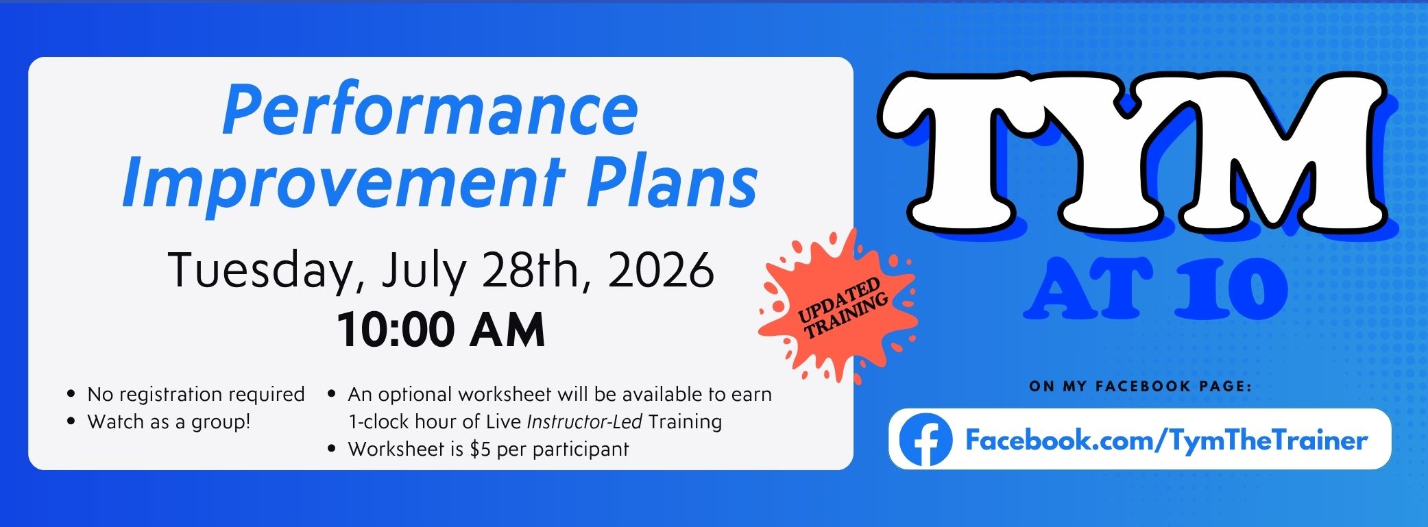 Tym at 10 Training Tue, Jul 28 2026