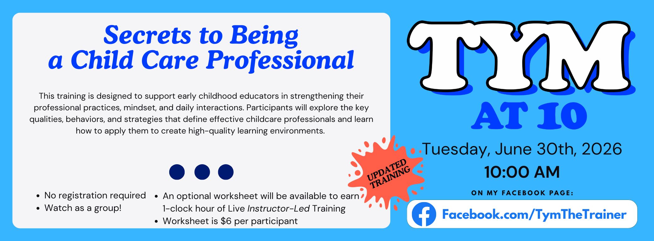Tym at 10 Training Tue, Jun 30 2026